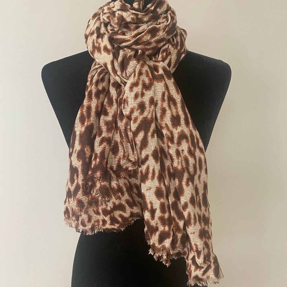 Cabi leopard print scarf.